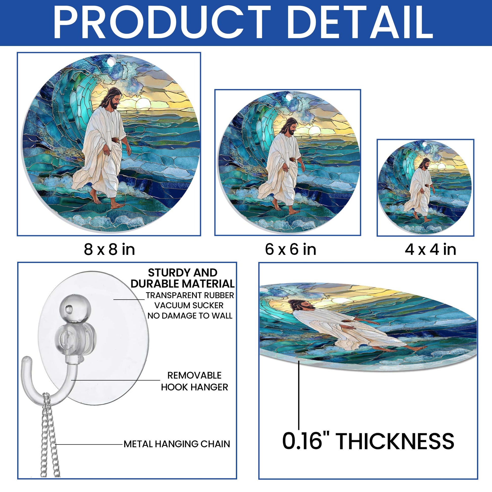 Jesus Walks on Water Suncatcher Acrylic Hanging