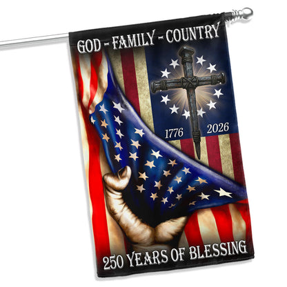 Betsy Ross 250 Years American Flag, God Family Country Patriot 1776 2026