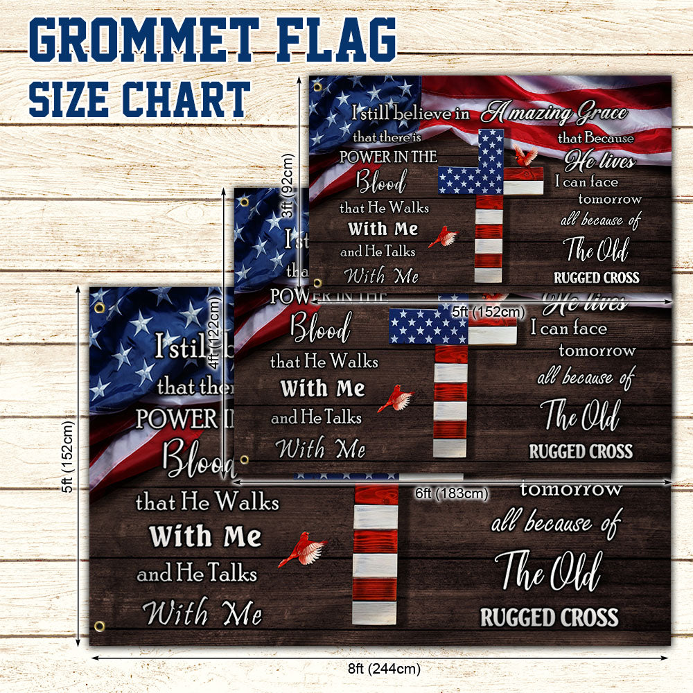 Jesus Cross Grommet Flag The Old Rugged Cross