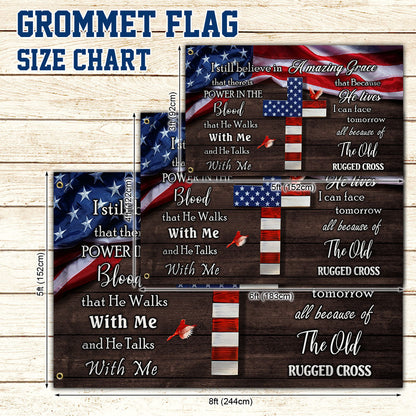 Jesus Cross Grommet Flag The Old Rugged Cross