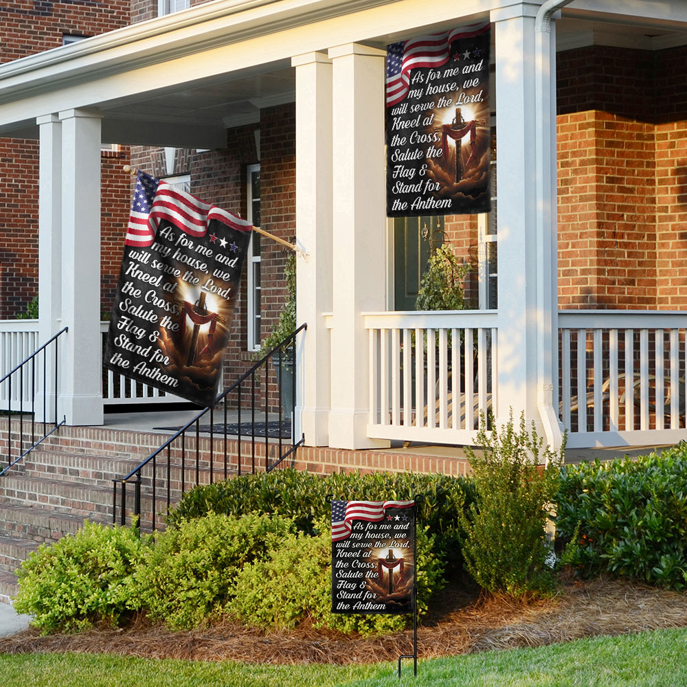 FLAGWIX  Jesus Cross American Flag As For Me And My House We Will Serve The Lord Flag 3-Day Shipping