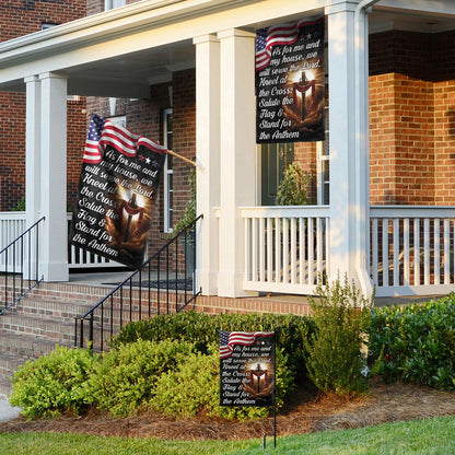FLAGWIX  Jesus Cross American Flag As For Me And My House We Will Serve The Lord Flag 3-Day Shipping
