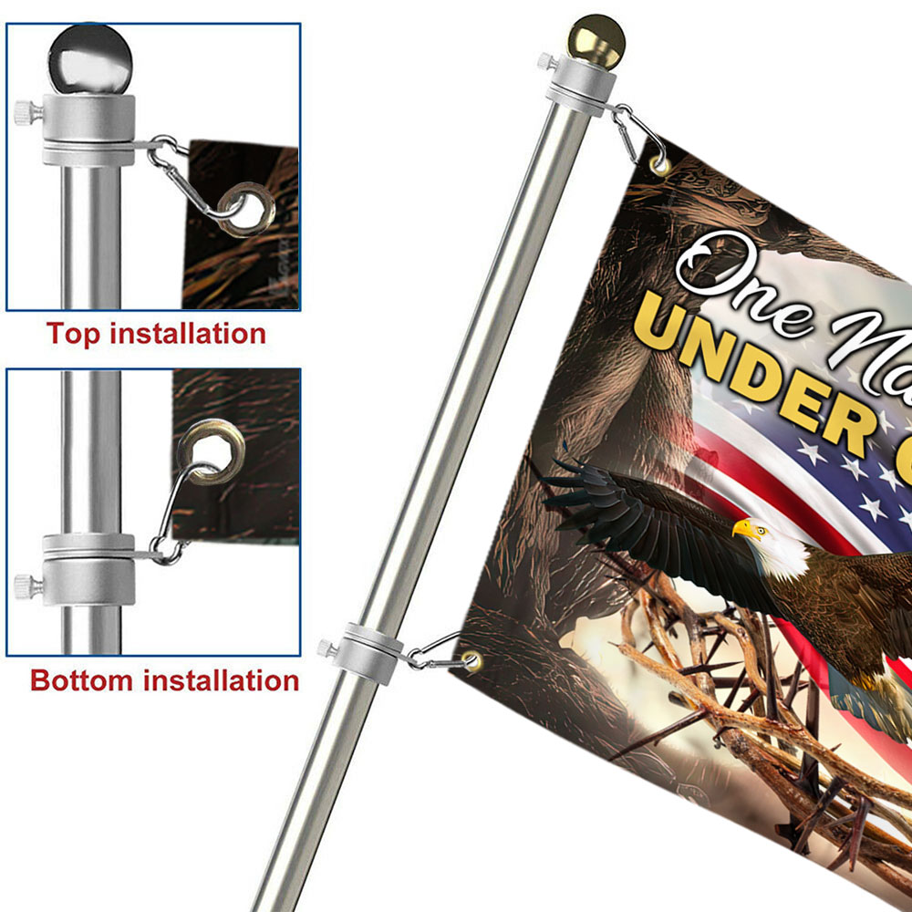 Christian Cross Grommet Flag One Nation Under God