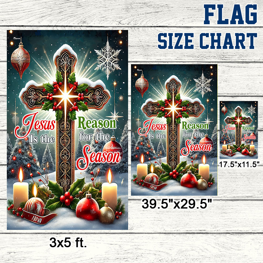 Jesus Christ Christmas Jesus Is The Reason For The Season Flag