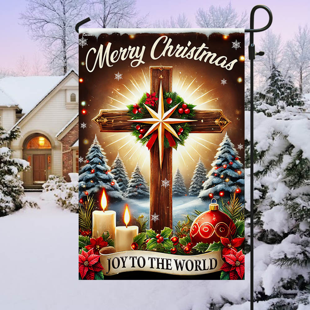 Christian Cross Christmas Flag Joy To The World Jesus Christ Flag