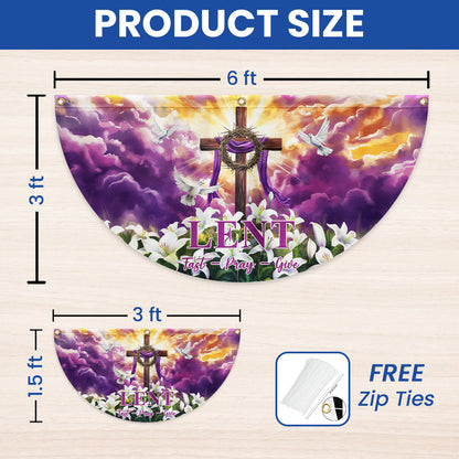 The Season Of Lent Easter Christian Cross Non-Pleated Fan Flag