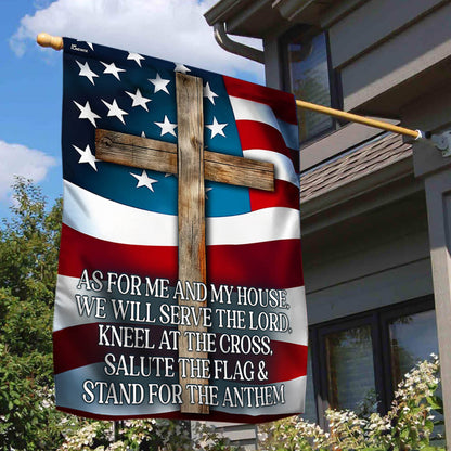 FLAGWIX  Jesus Cross Patriotic Flag As For Me And My House We Will Serve The Lord Flag