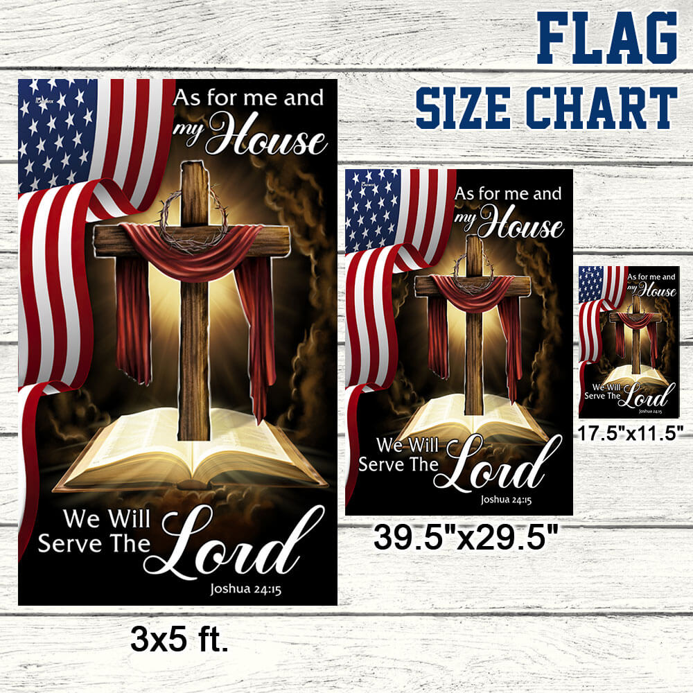 Jesus As For Me And My House, We Will Serve The Lord Jesus Christian Flag  3-Day Shipping