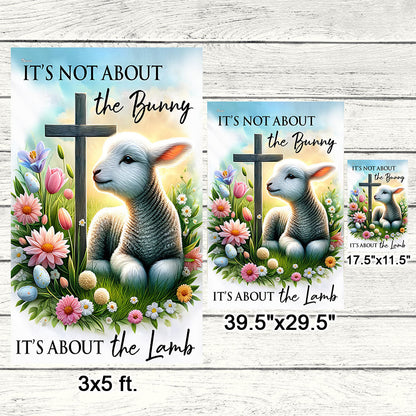 FLAGWIX  Easter Lamb Jesus Cross Flag It's Not About The Bunny It's About The Lamb