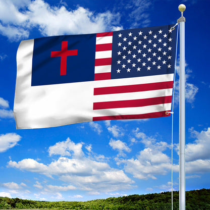 Christian And American Grommet Flag