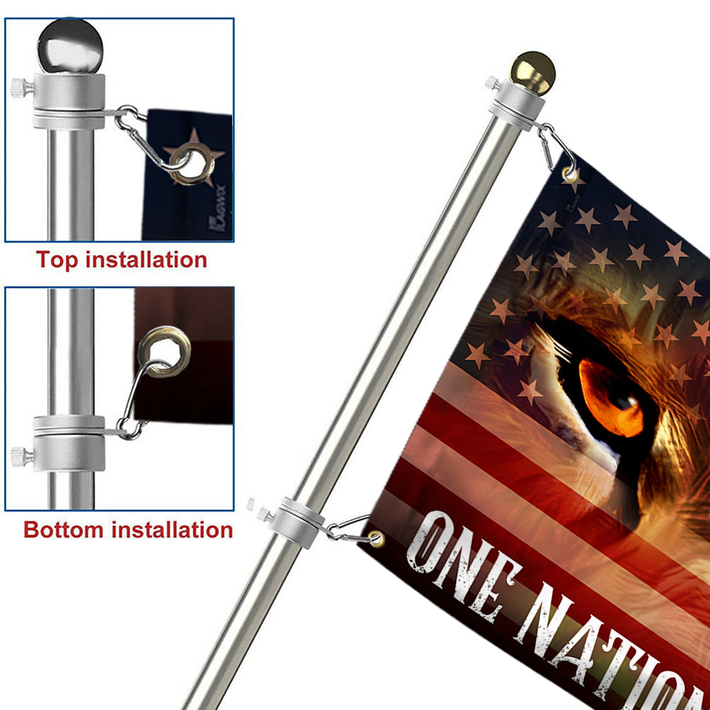 Jesus Lion Eyes Grommet Flag One Nation Under God