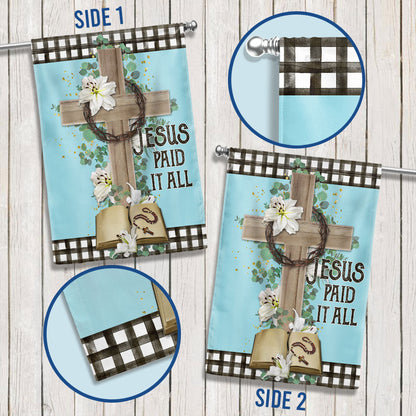 Jesus Cross Jesus Paid It All Flag