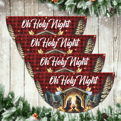 Nativity Of Jesus Christmas Silent Night Oh Holy Night Non-Pleated Fan Flag