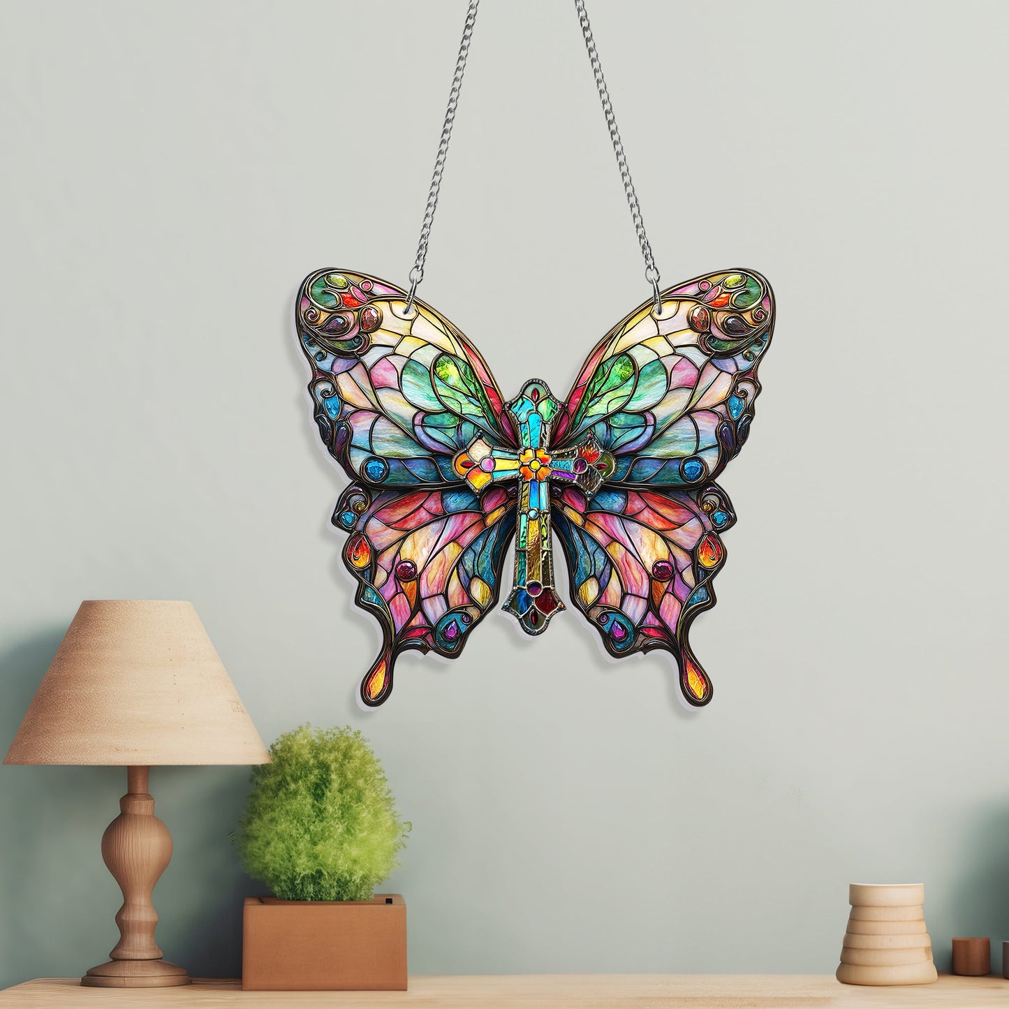 Christian Butterfly Acrylic Suncatcher Hanging