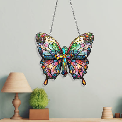 Christian Butterfly Acrylic Suncatcher Hanging