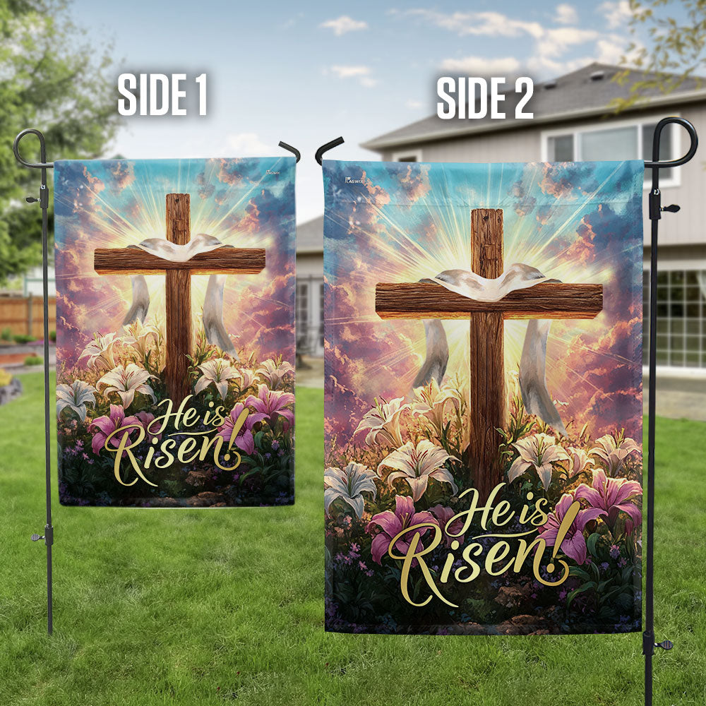 Easter Cross He Is Risen Resurrection of Jesus Christian Cross Flag