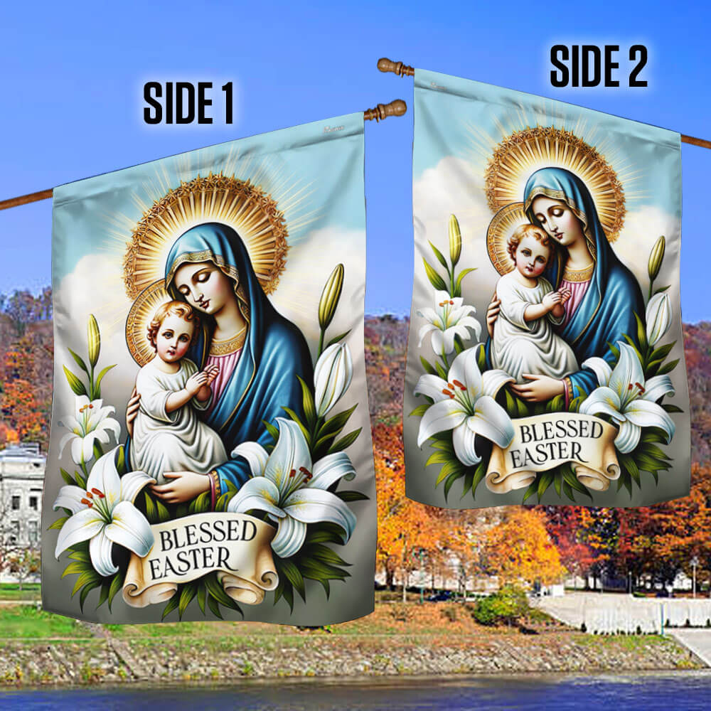 FLAGWIX  Mary Mother and Jesus Christ Blessed Easter Flag