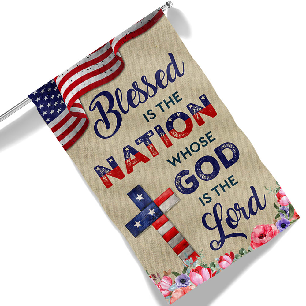 Flagwix American Flag - Blessed Is The Nation Whose  God Is The Lord Patriotic American Flag