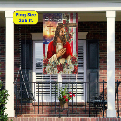 Easter Jesus Christ He Is Risen Flag