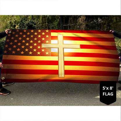 Jesus Flag Jesus Cross Grommet Flag