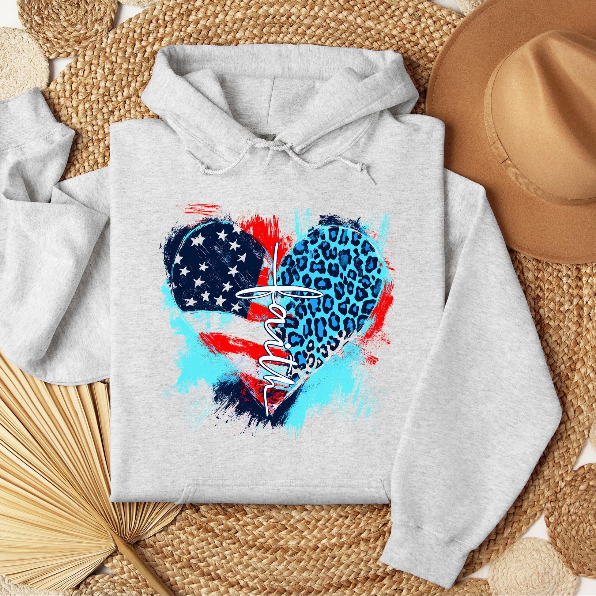 Faith Cross Flag Heart  01