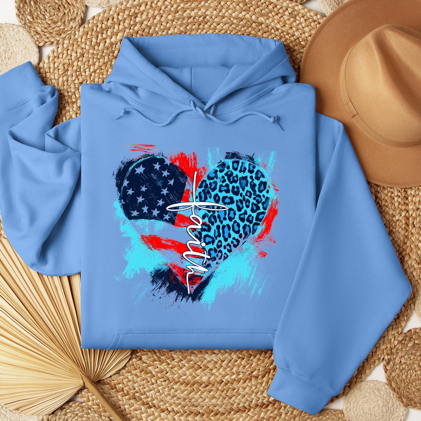 Faith Cross Flag Heart  01