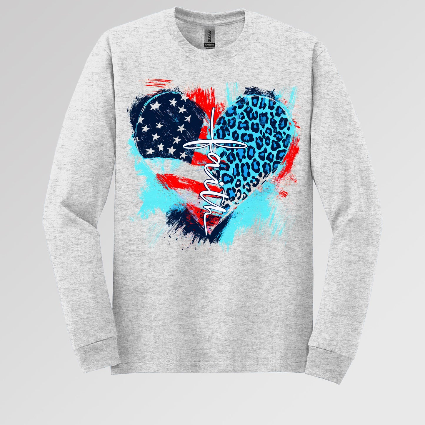 Faith Cross Flag Heart  01
