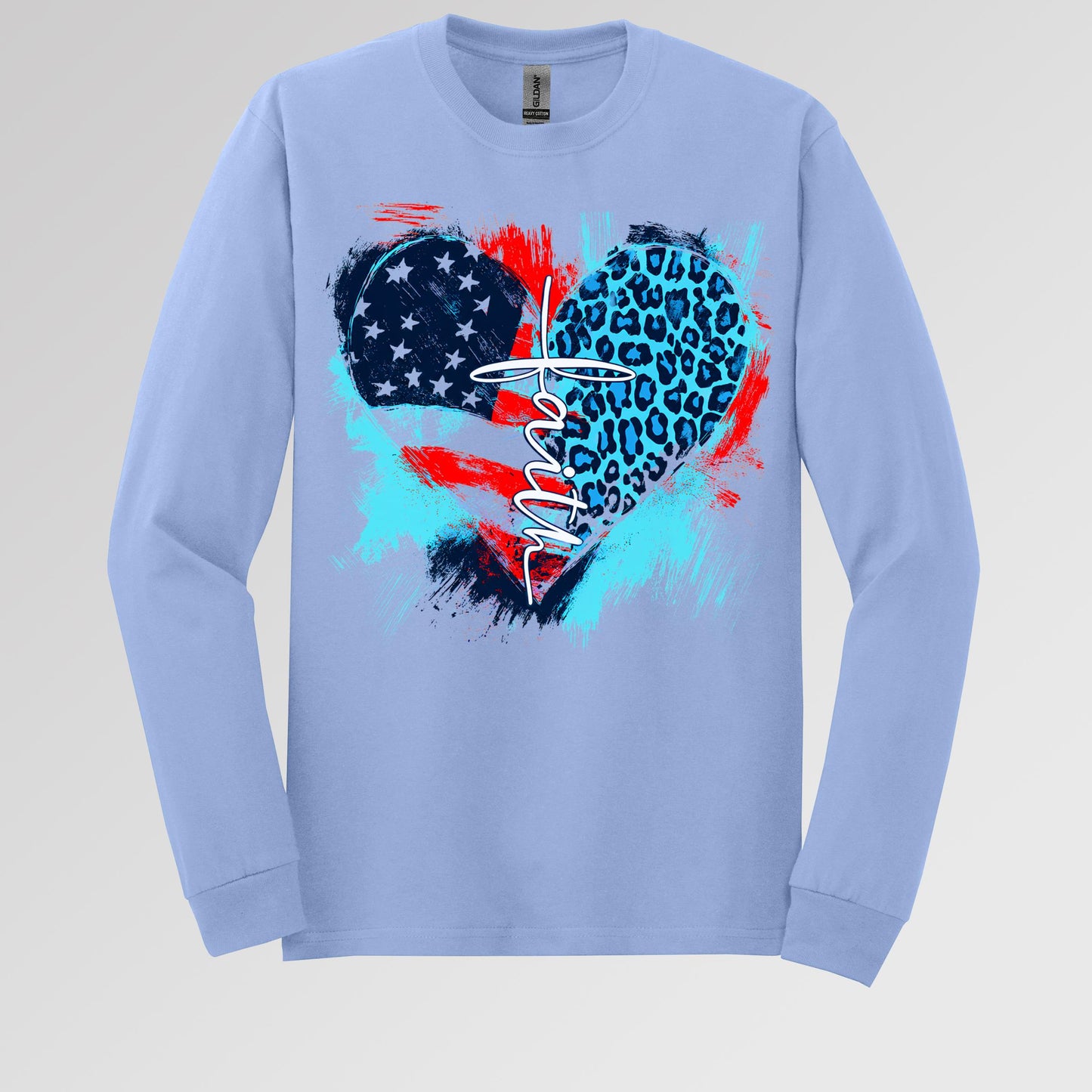 Faith Cross Flag Heart  01