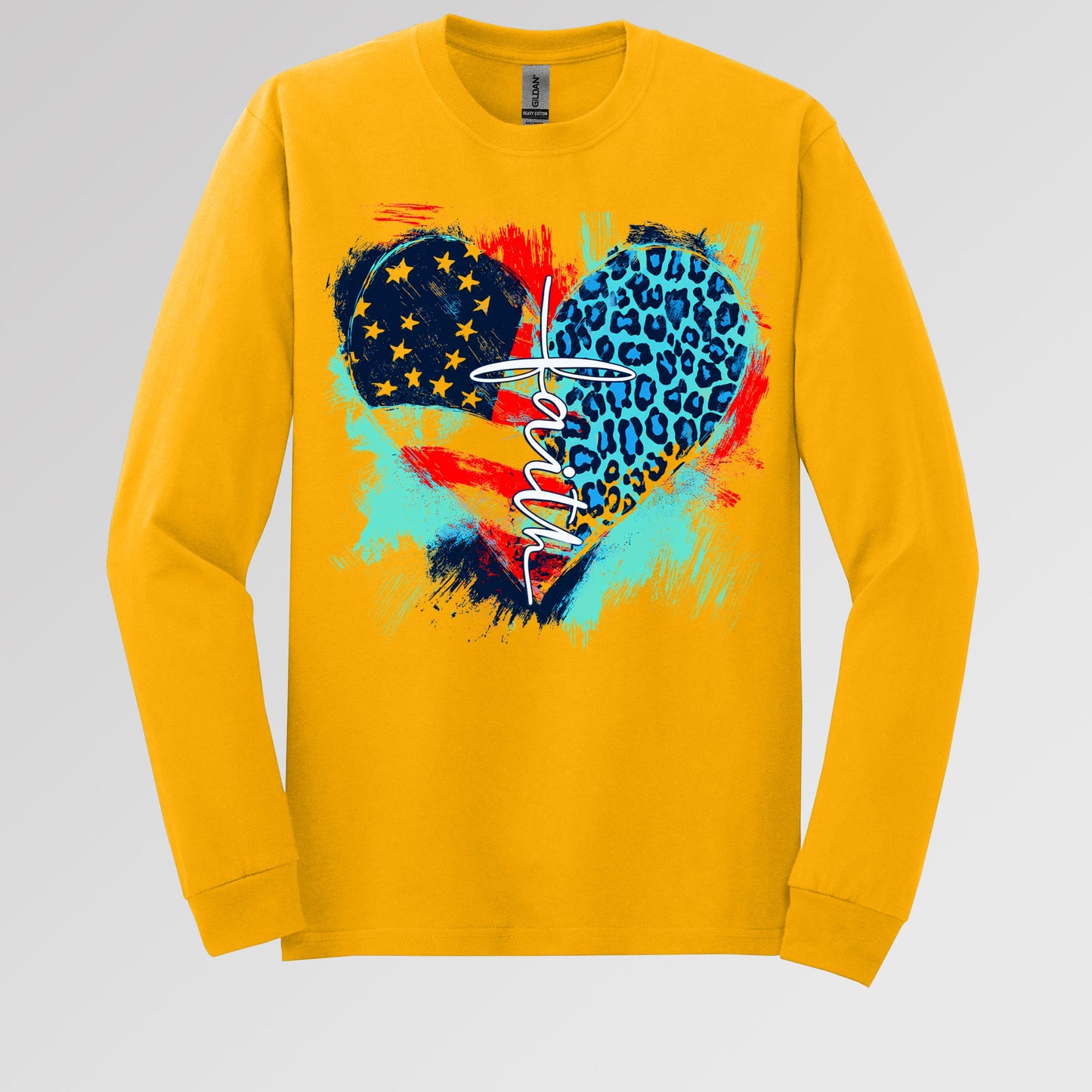 Faith Cross Flag Heart  01