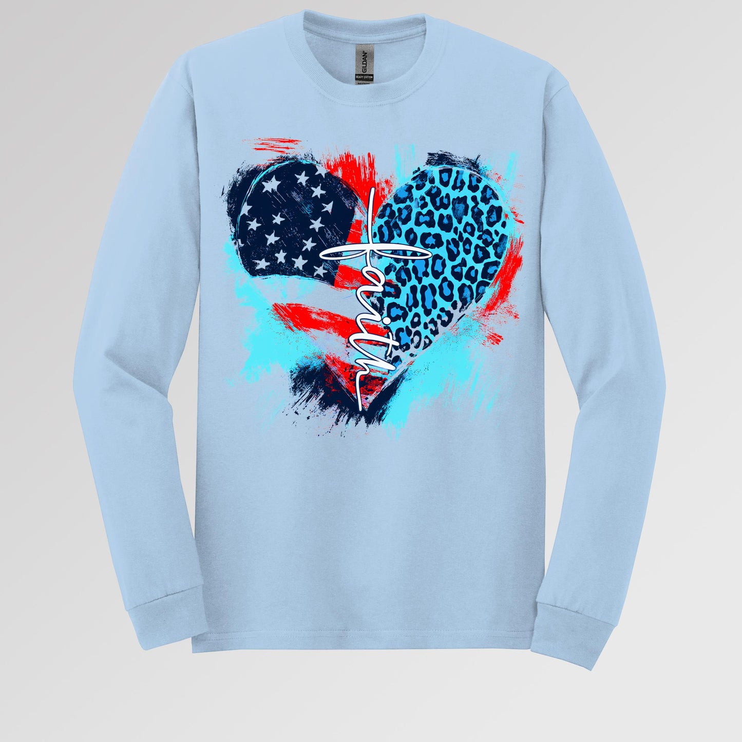 Faith Cross Flag Heart  01