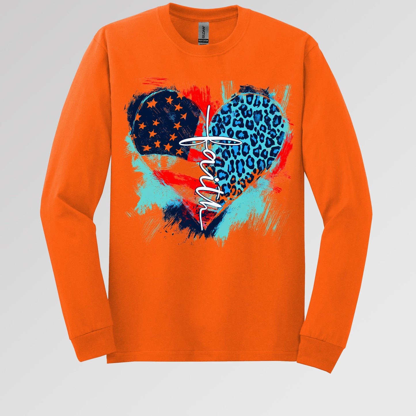 Faith Cross Flag Heart  01