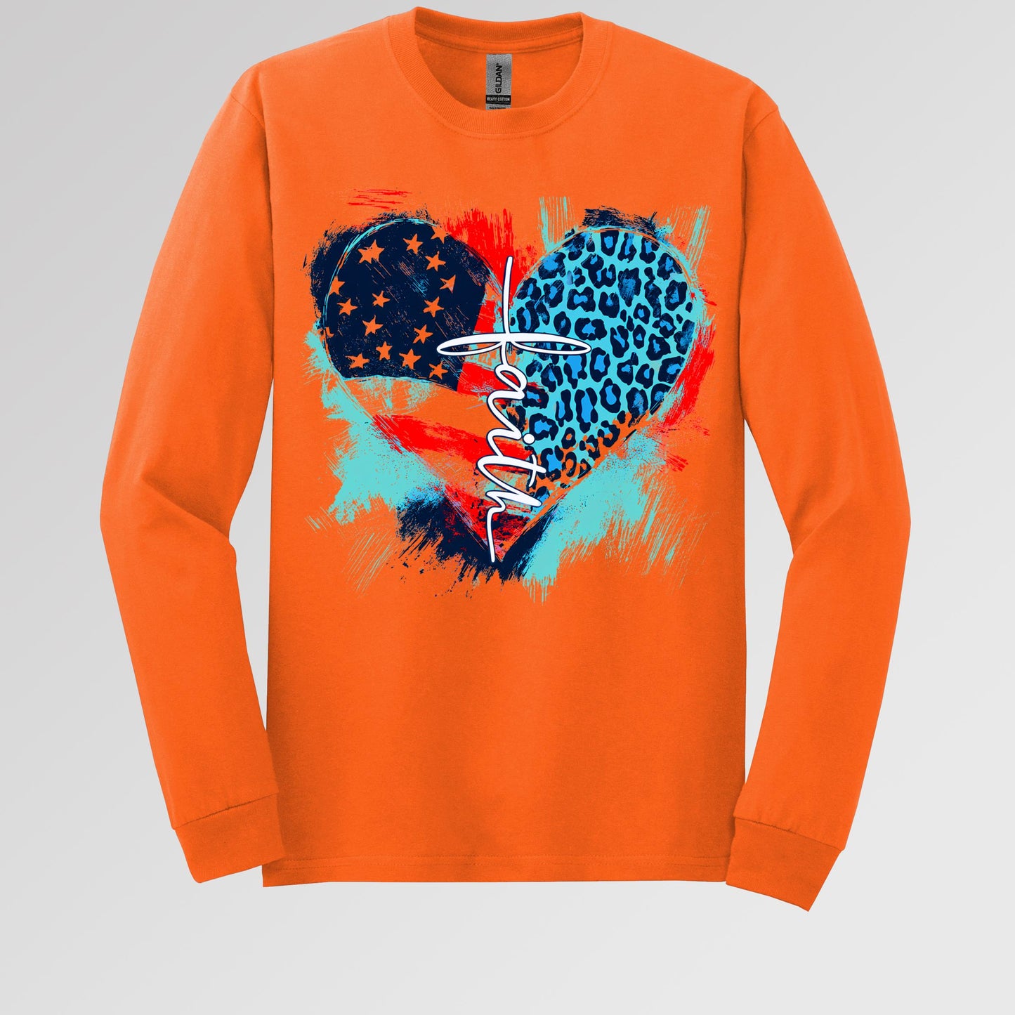 Faith Cross Flag Heart  01