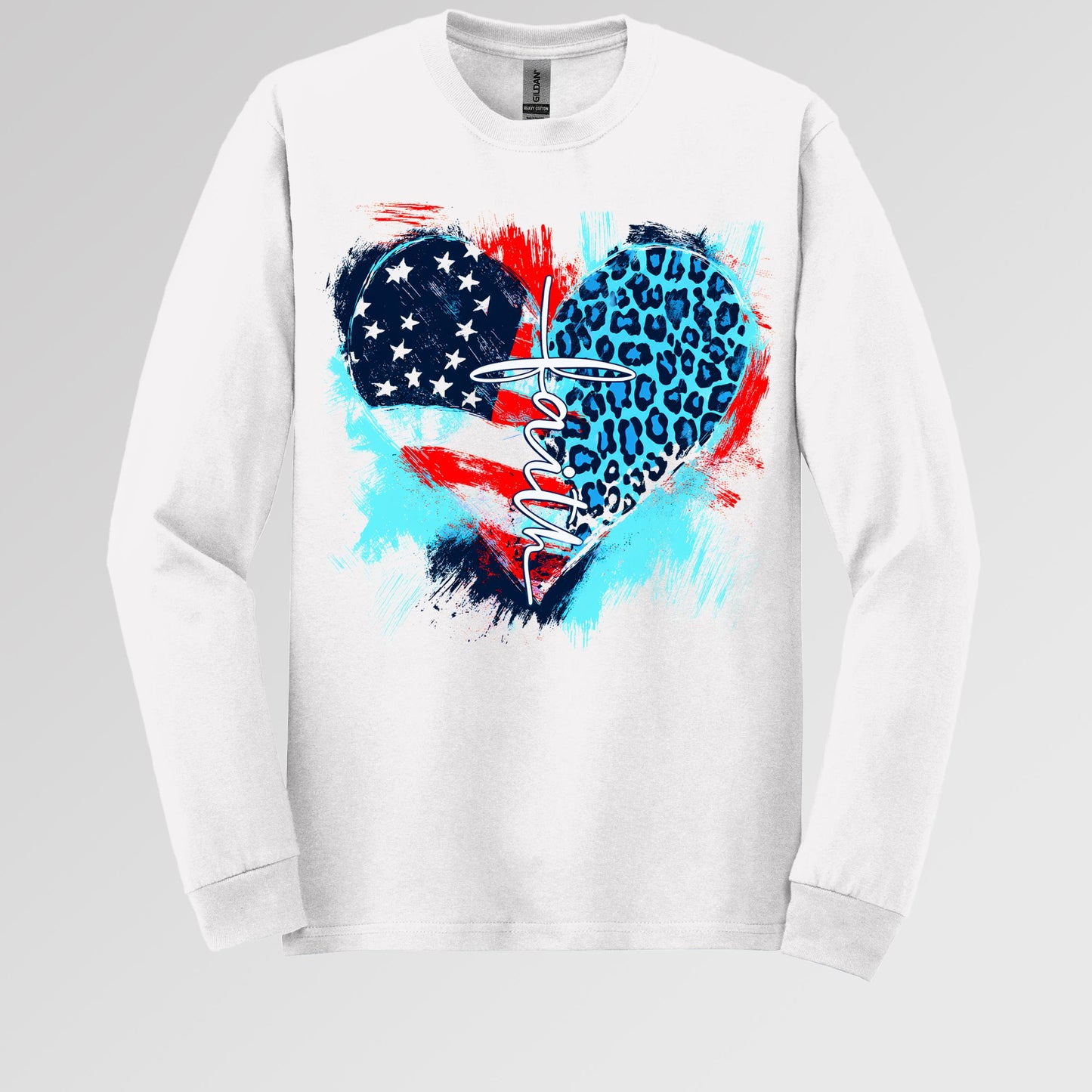 Faith Cross Flag Heart  01