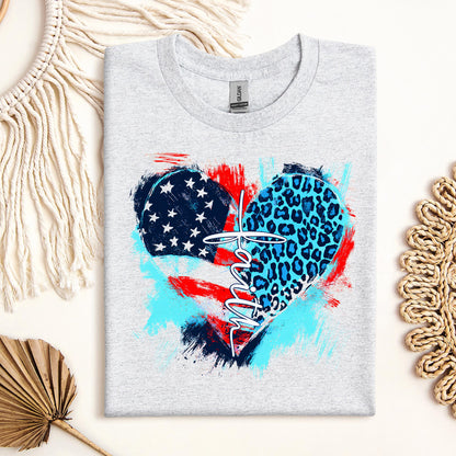 Faith Cross Flag Heart  01