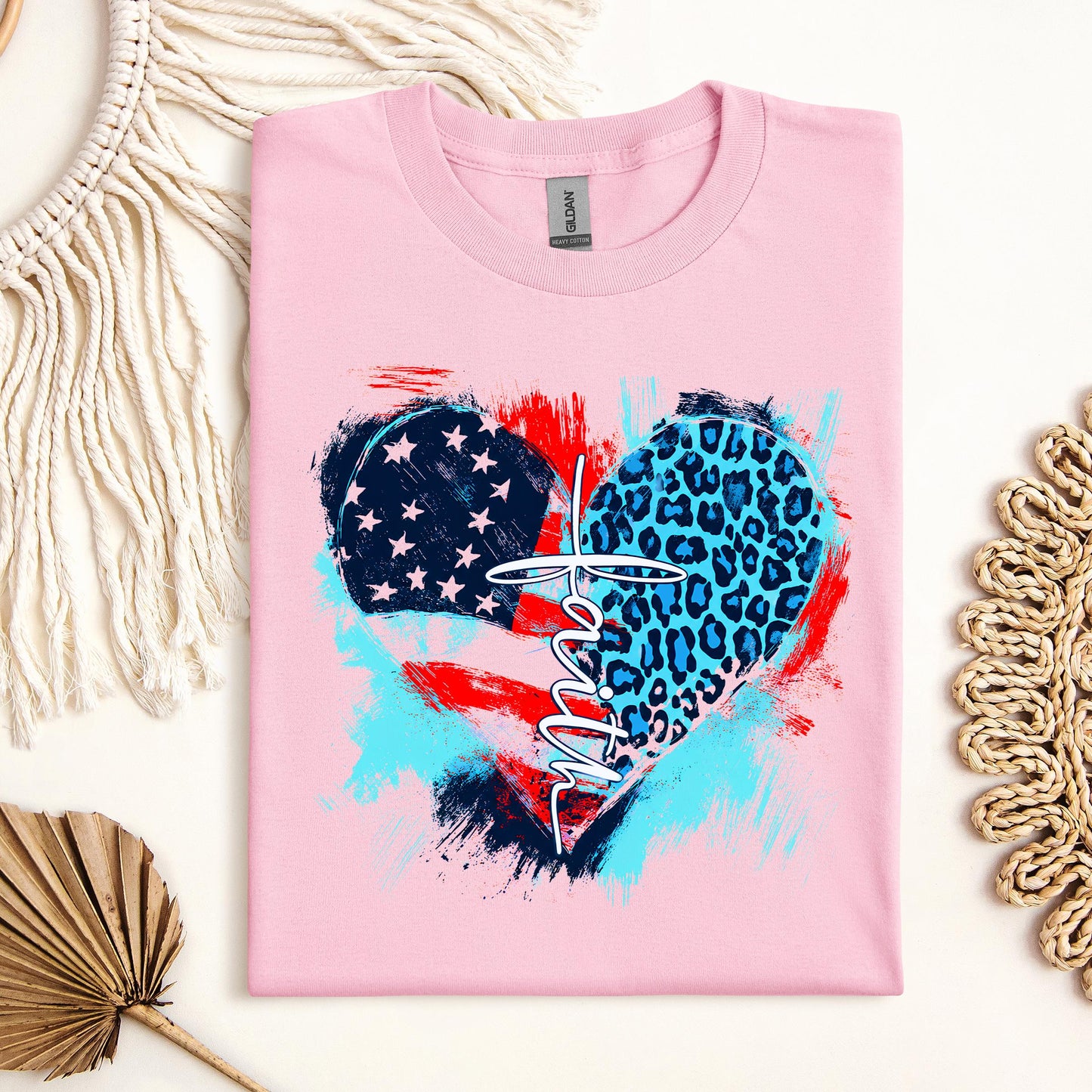 Faith Cross Flag Heart  01
