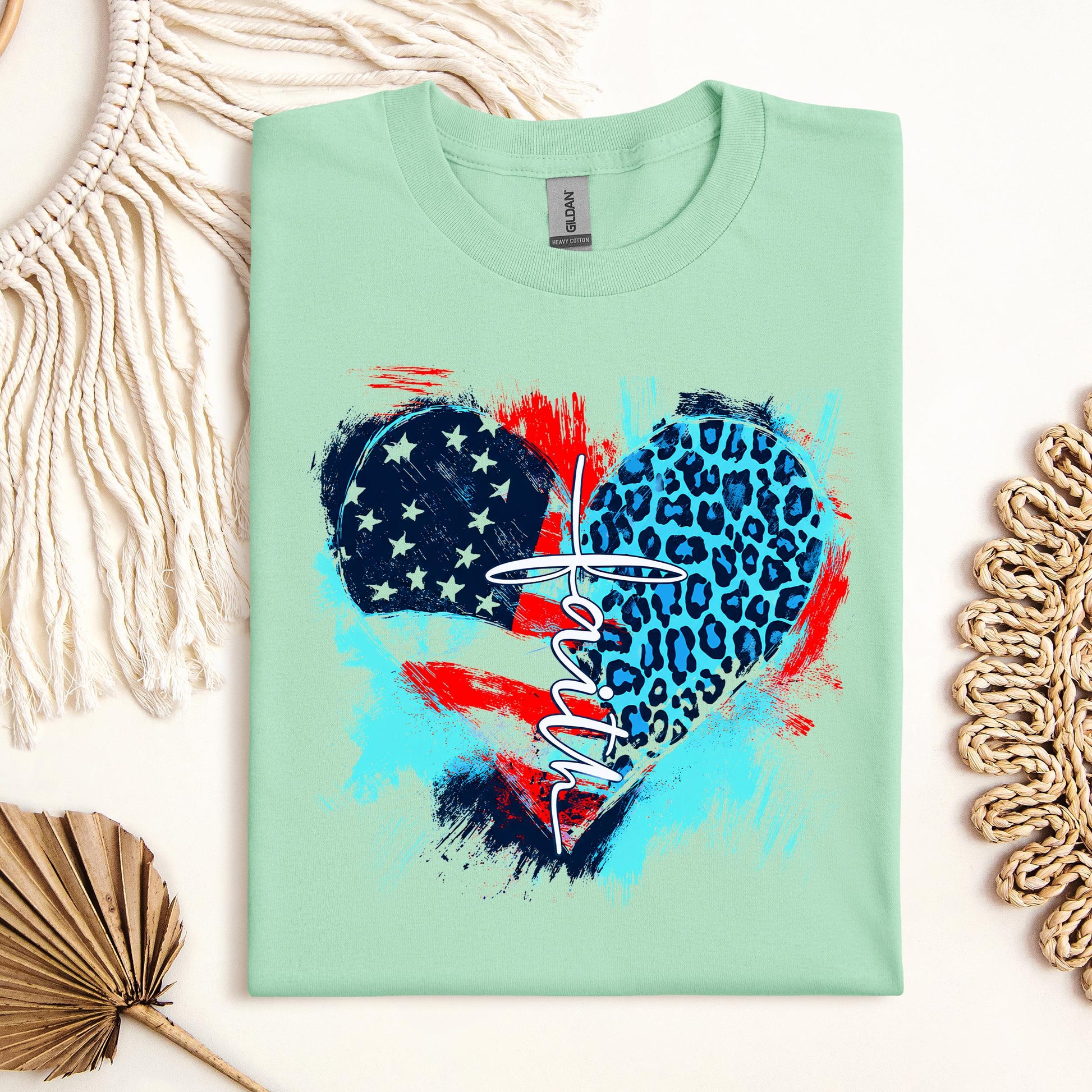 Faith Cross Flag Heart  01