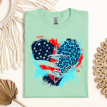 Faith Cross Flag Heart  01