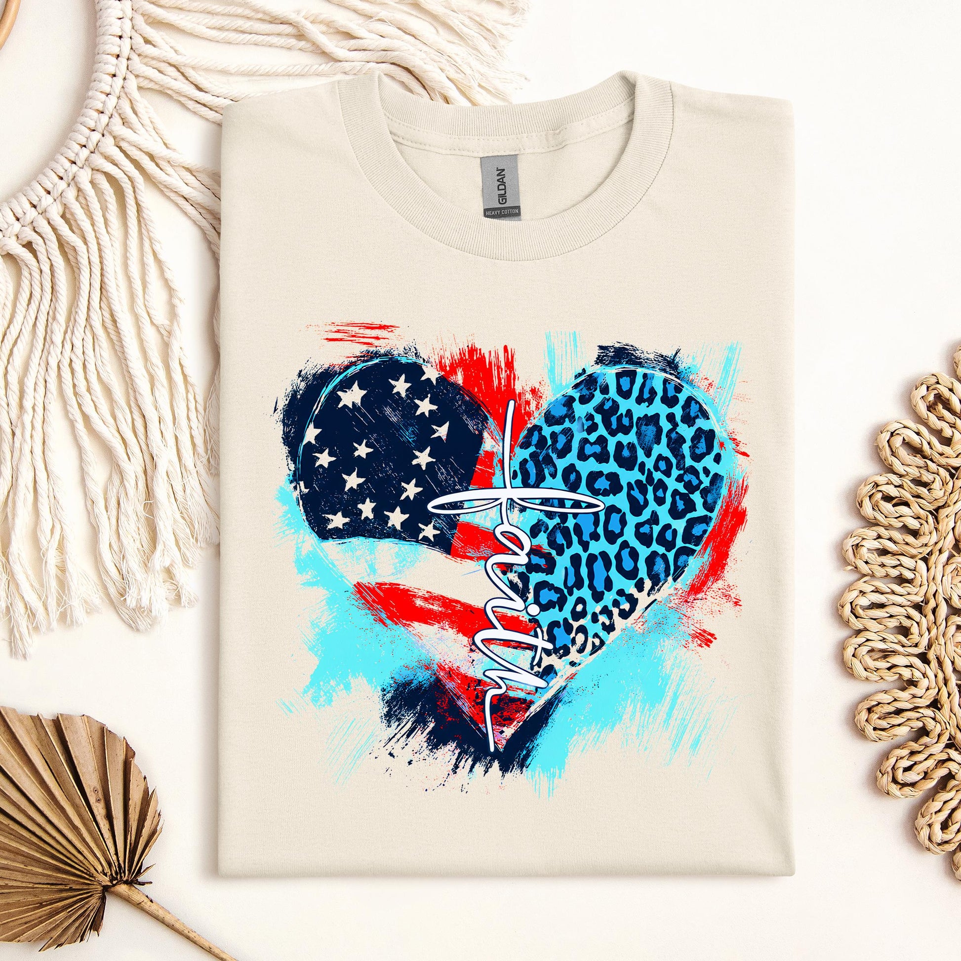 Faith Cross Flag Heart  01