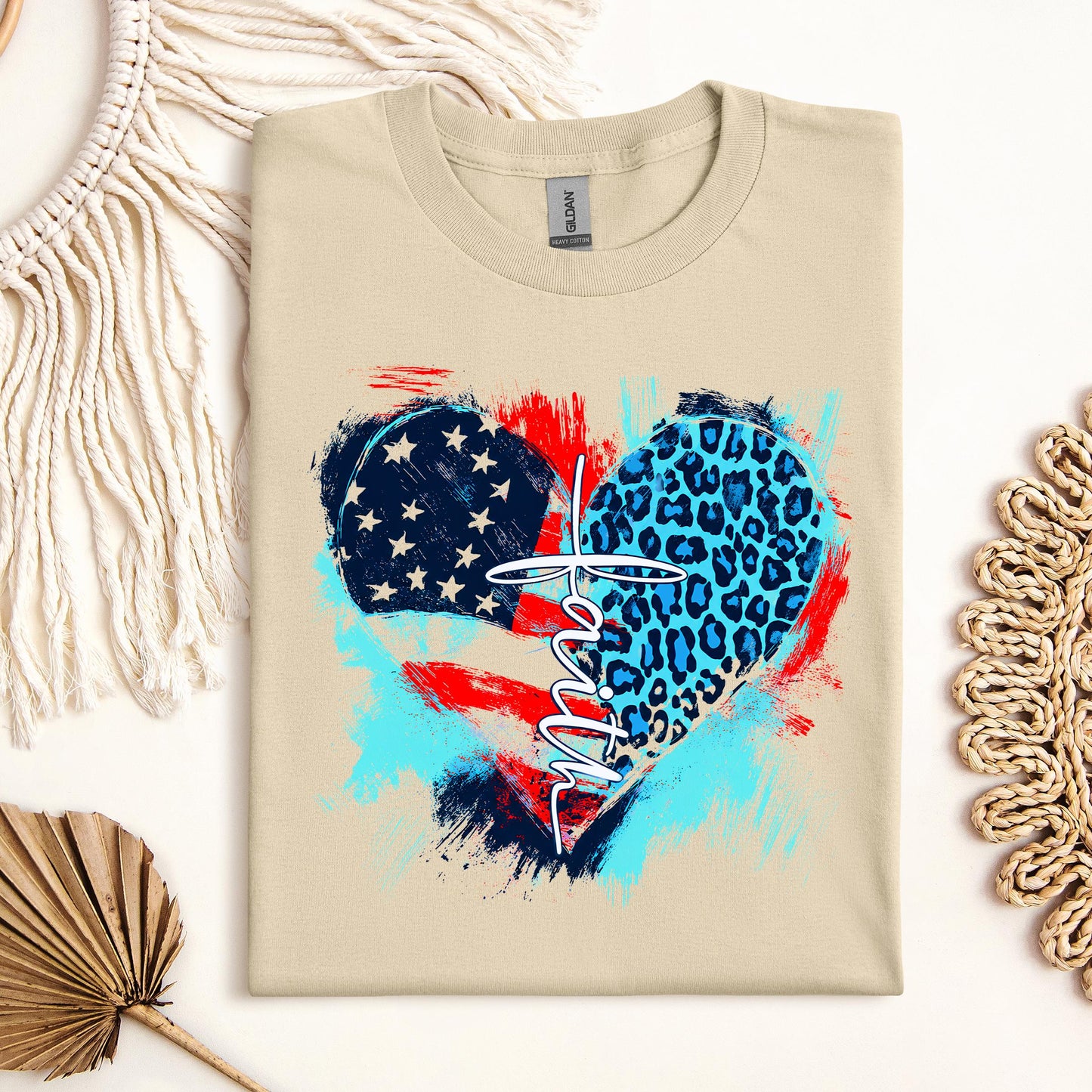 Faith Cross Flag Heart  01