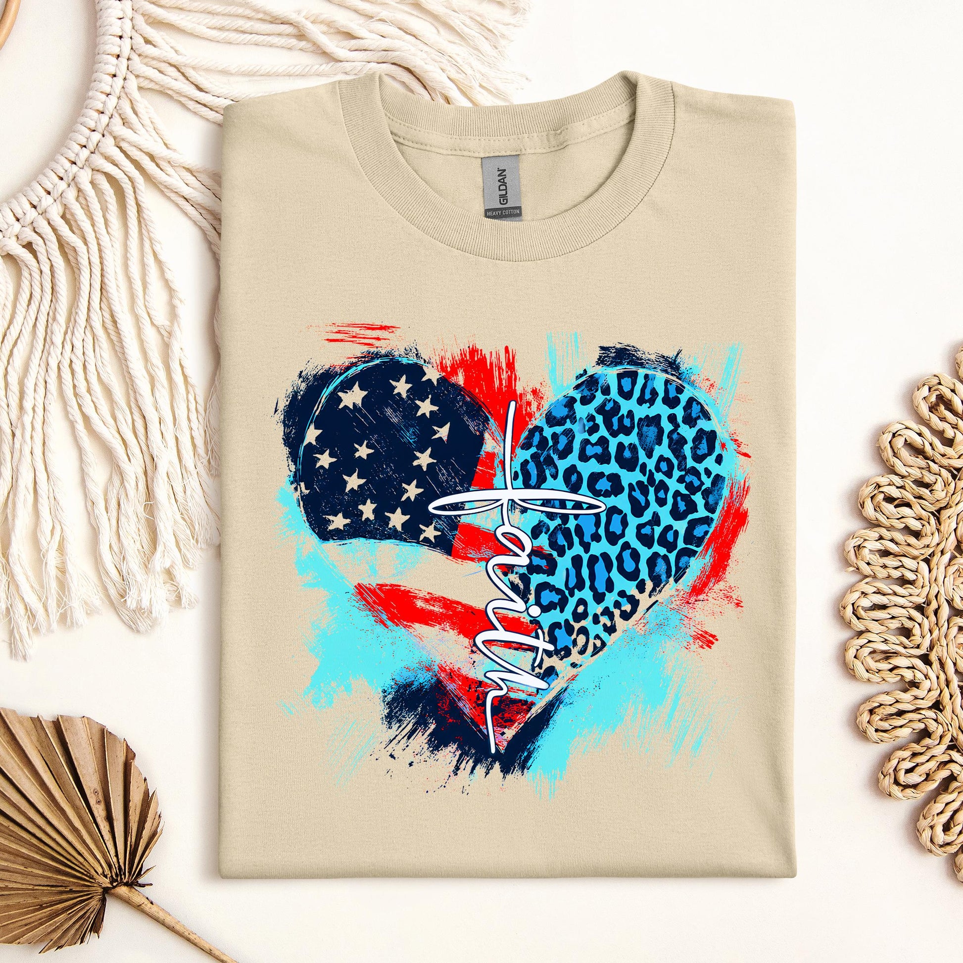 Faith Cross Flag Heart  01