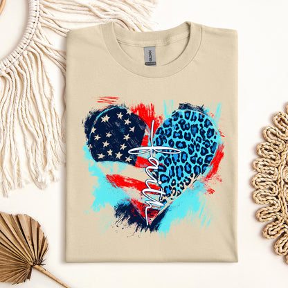 Faith Cross Flag Heart  01