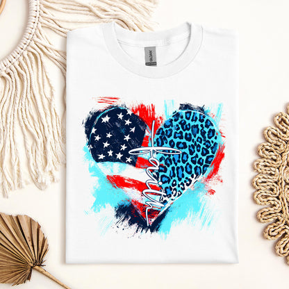 Faith Cross Flag Heart  01