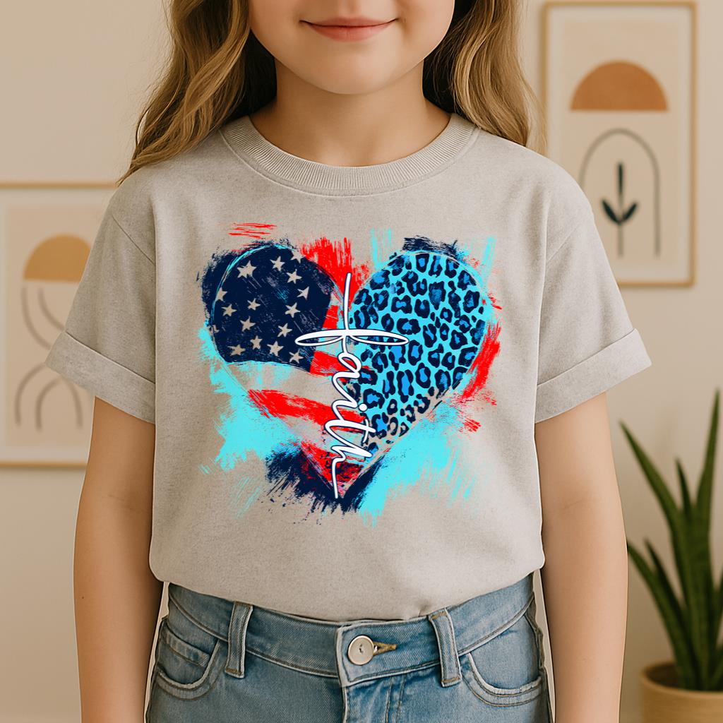 Faith Cross Flag Heart  01