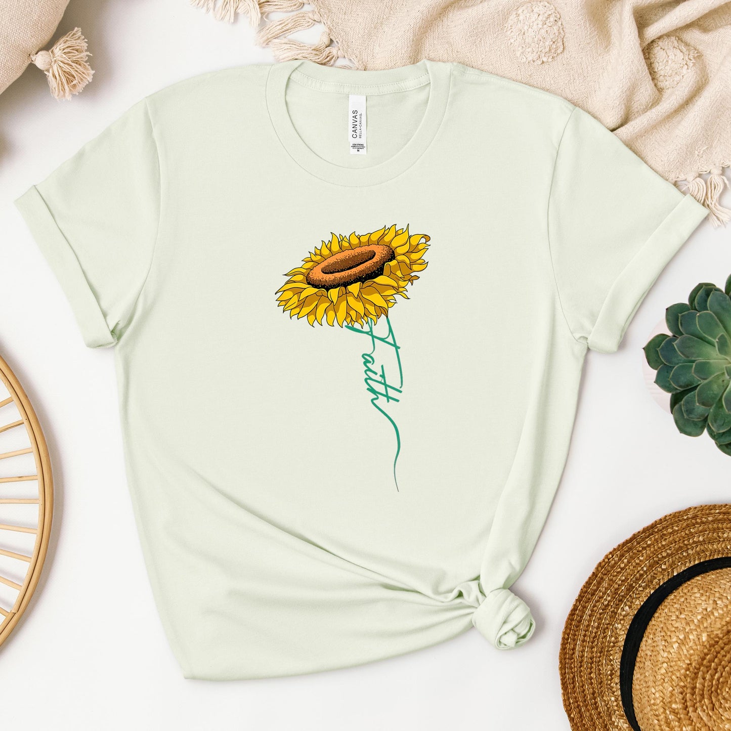 Faith Cross Sunflower