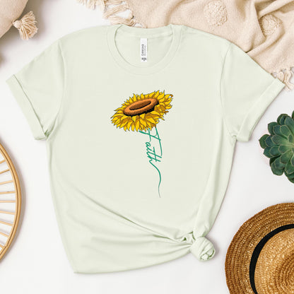 Faith Cross Sunflower