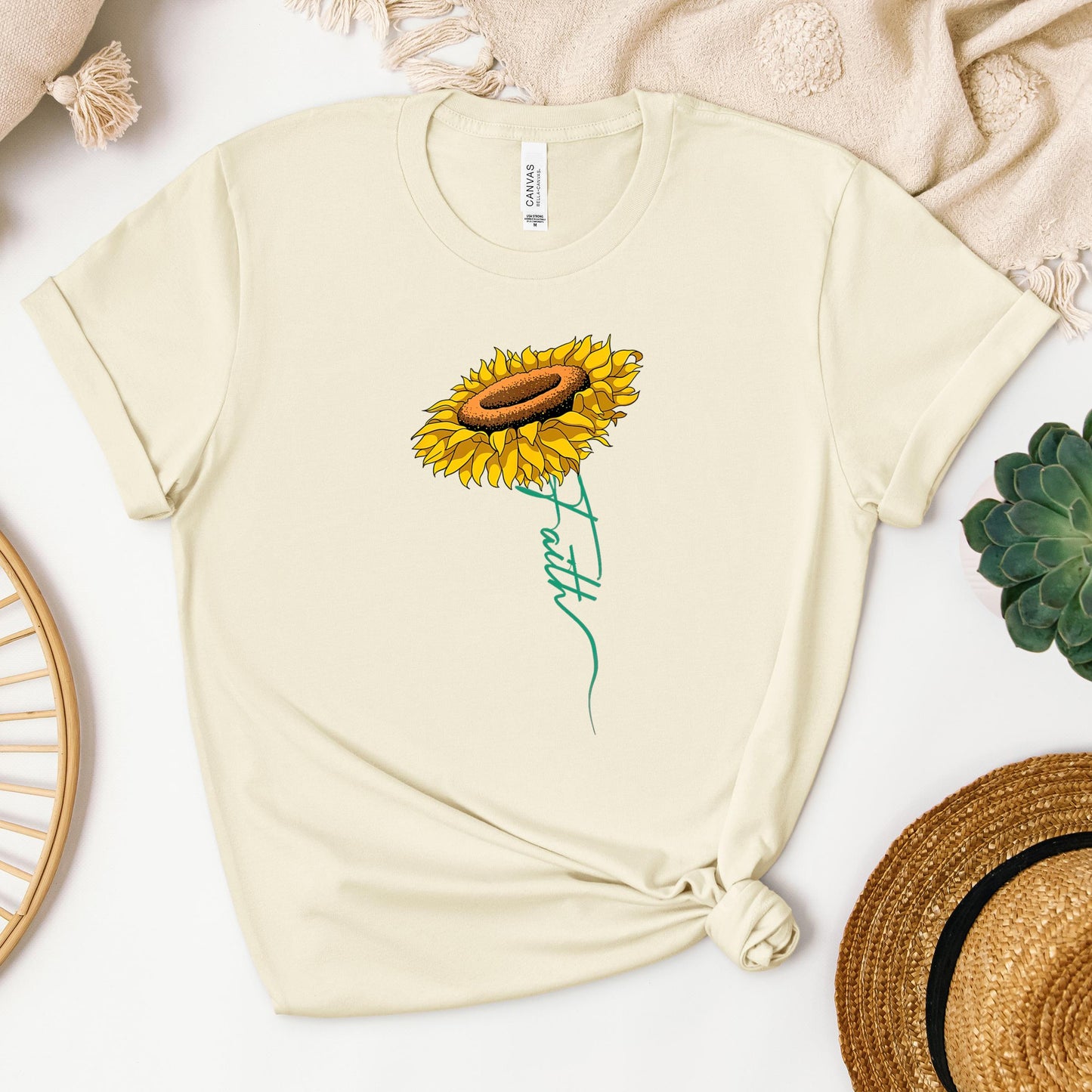 Faith Cross Sunflower