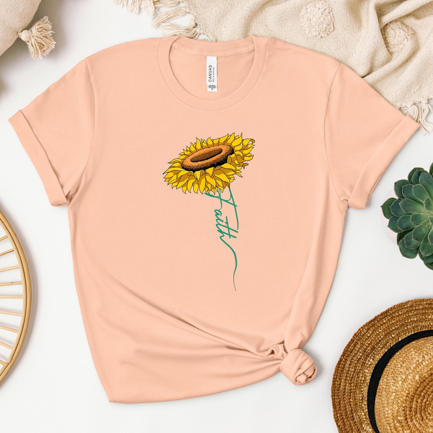 Faith Cross Sunflower