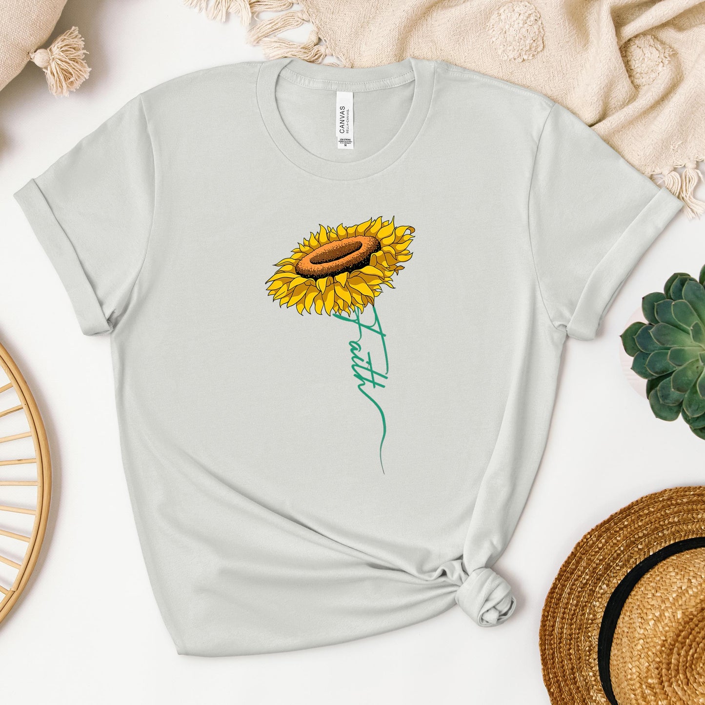 Faith Cross Sunflower
