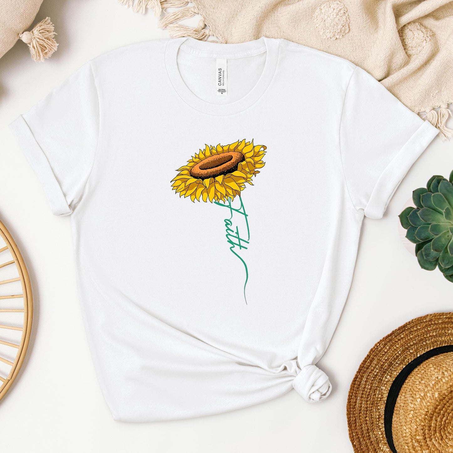 Faith Cross Sunflower