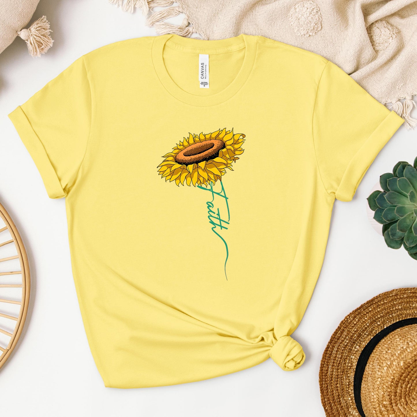 Faith Cross Sunflower
